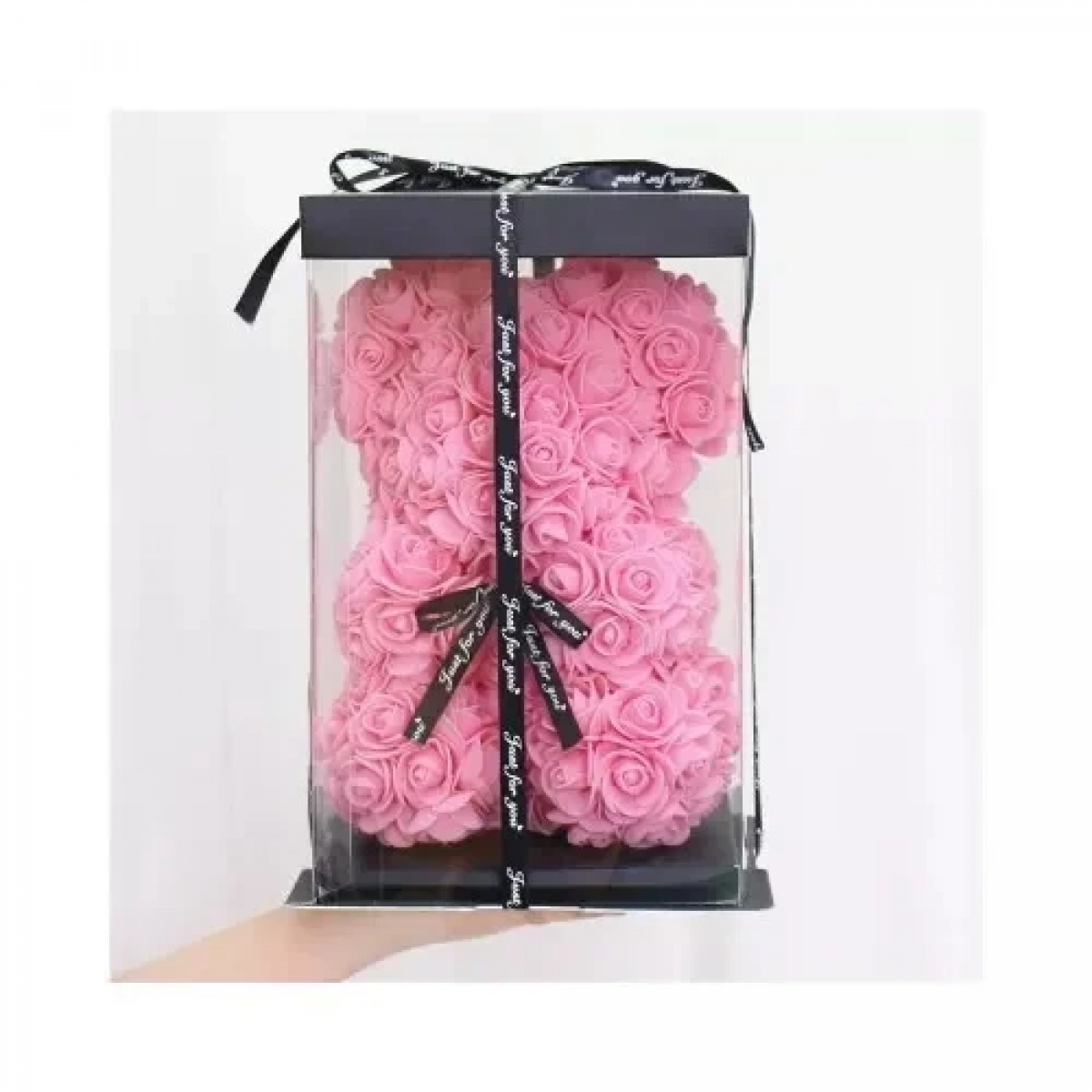 ΑΡΚΟΥΔΑΚΙ ΑΠΟ ΤΕΧΝΗΤΑ ΤΡΙΑΝΤΑΦΥΛΛΑ TEDDY BEAR PINK 25cm