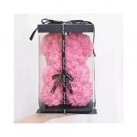 ΑΡΚΟΥΔΑΚΙ ΑΠΟ ΤΕΧΝΗΤΑ ΤΡΙΑΝΤΑΦΥΛΛΑ TEDDY BEAR PINK 25cm