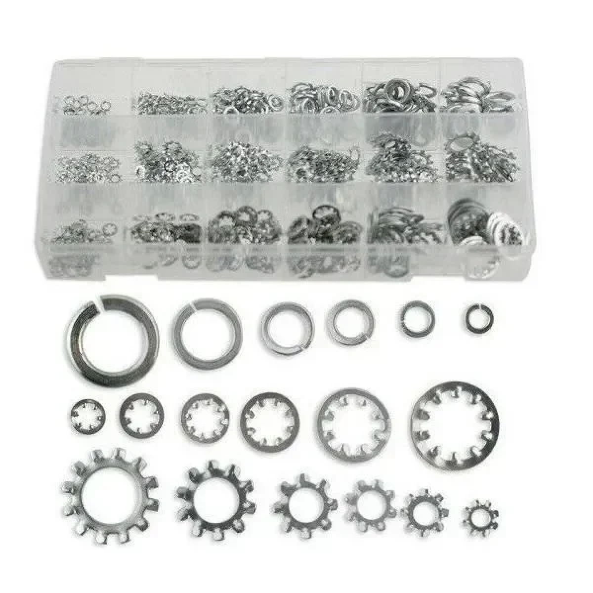 Ποικιλία Lock Washer Assortment C Split Flat Star Spring 3 Styles 18 Sizes 720 τμχ