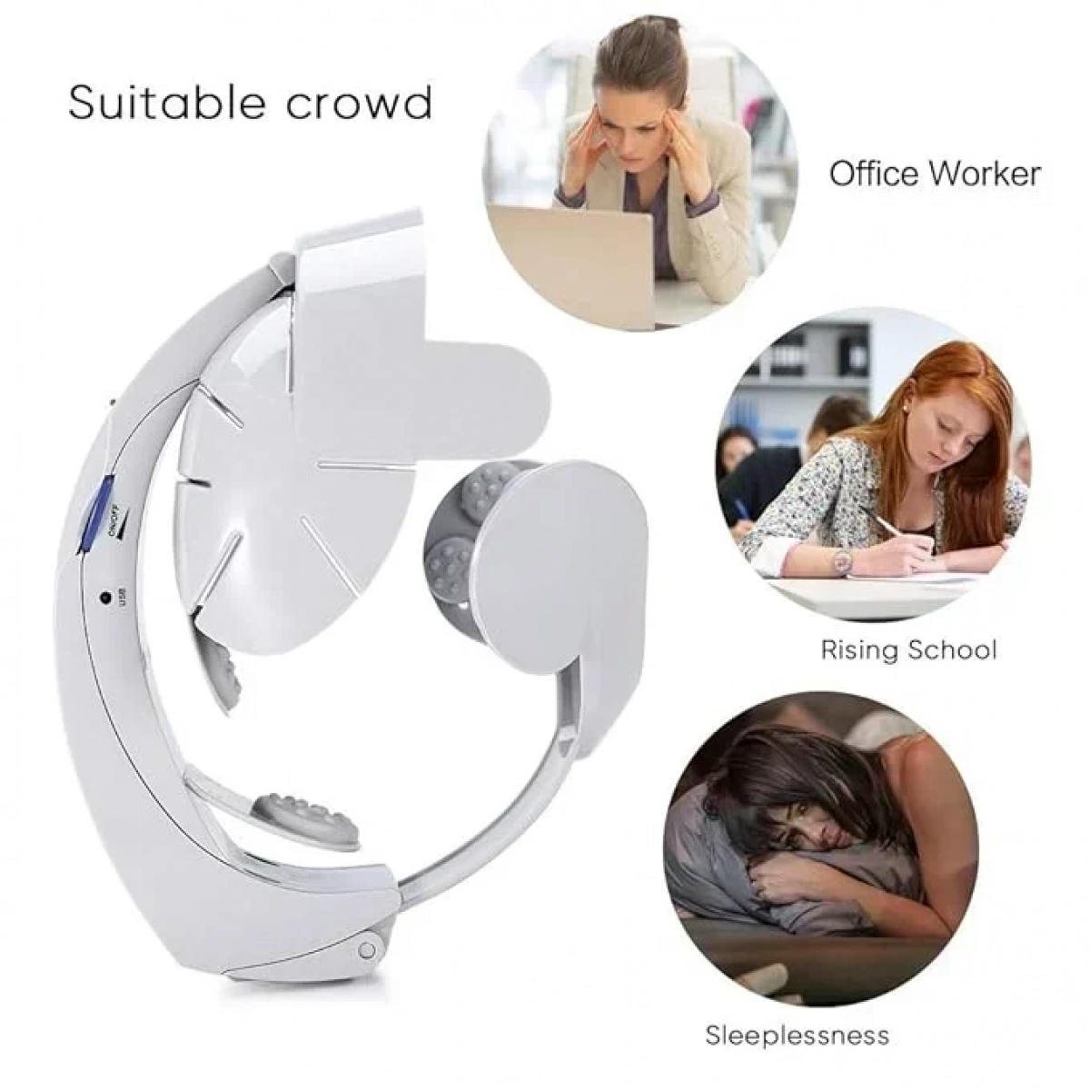 Συσκευή Μασάζ Κεφαλής για Χαλάρωση Easy Brain Massager LY-617E - Image 4