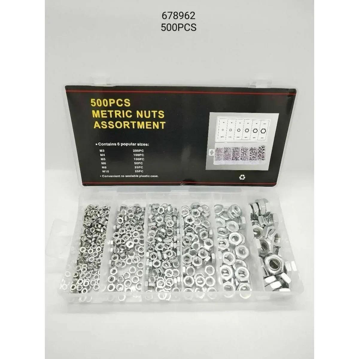 Tradesor Metric Nuts 500 Pcs παξιμάδια σε πλαστική θήκη 678962