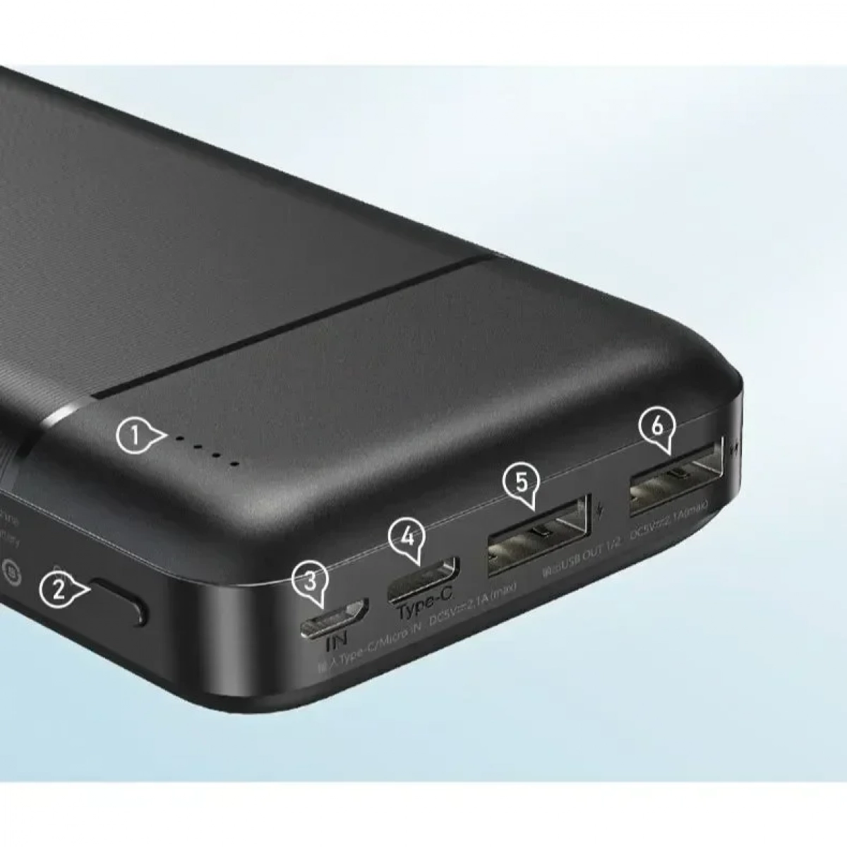 Remax Lango Power Bank RPP-166 20000mAh / Μαύρο