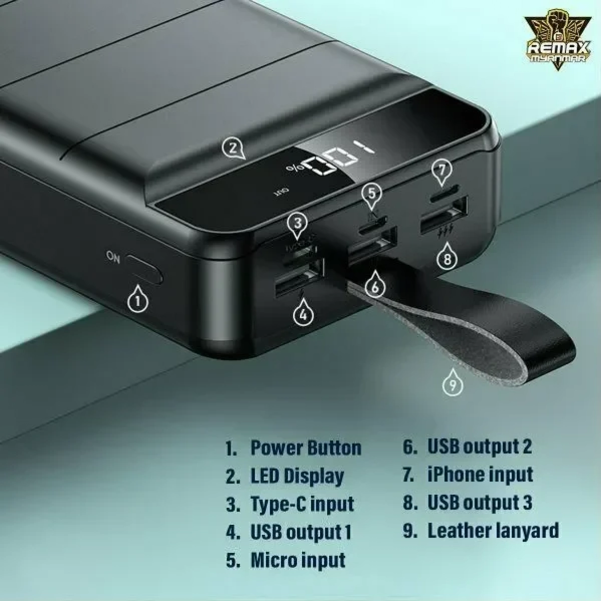 Remax Power Bank RPP-184 40000mAh Μαύρο