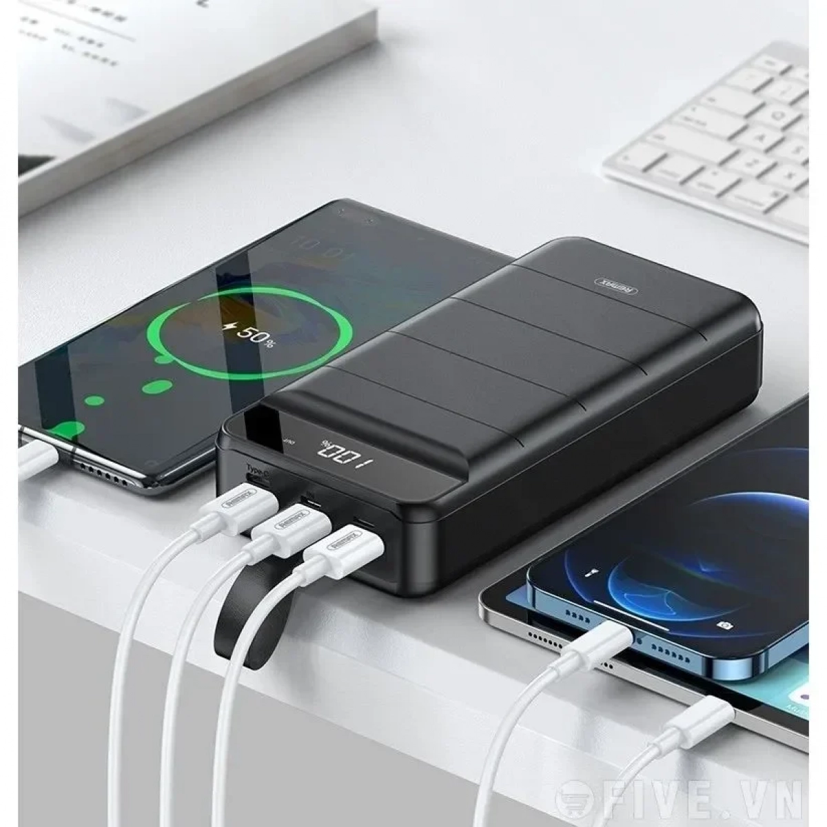 Remax Power Bank RPP-184 40000mAh Μαύρο