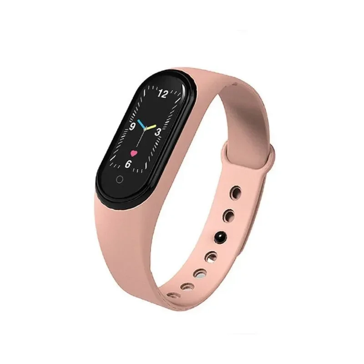 M5 Smart Band Ρολόι Bluetooth Smartwatch με Καταγραφή Βημάτων, Ύπνου & Καρδιακών Παλμών Ροζ