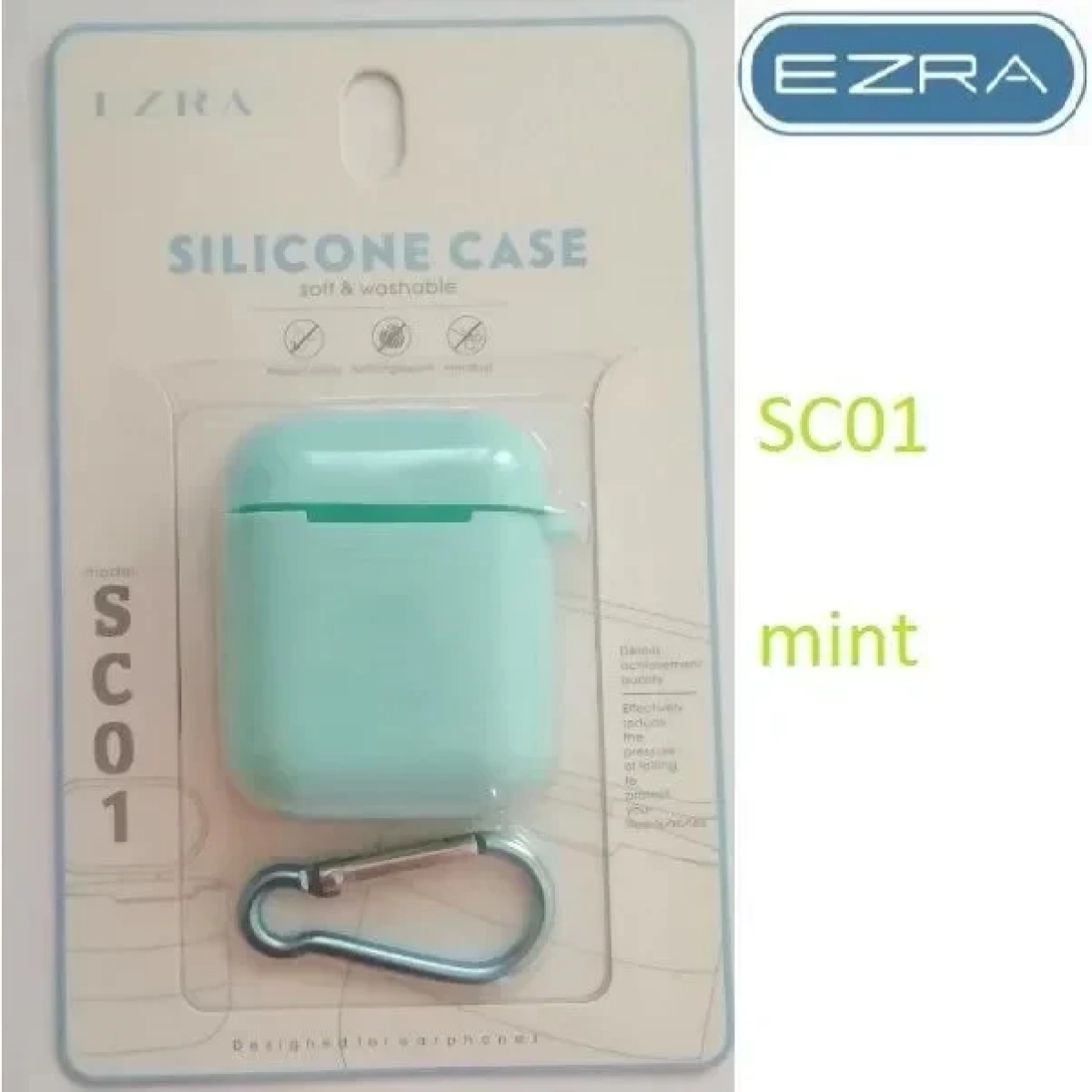 Θήκη Ασύρματων Ακουστικών Σιλικόνης EZRA SC01 LIGHT GREEN