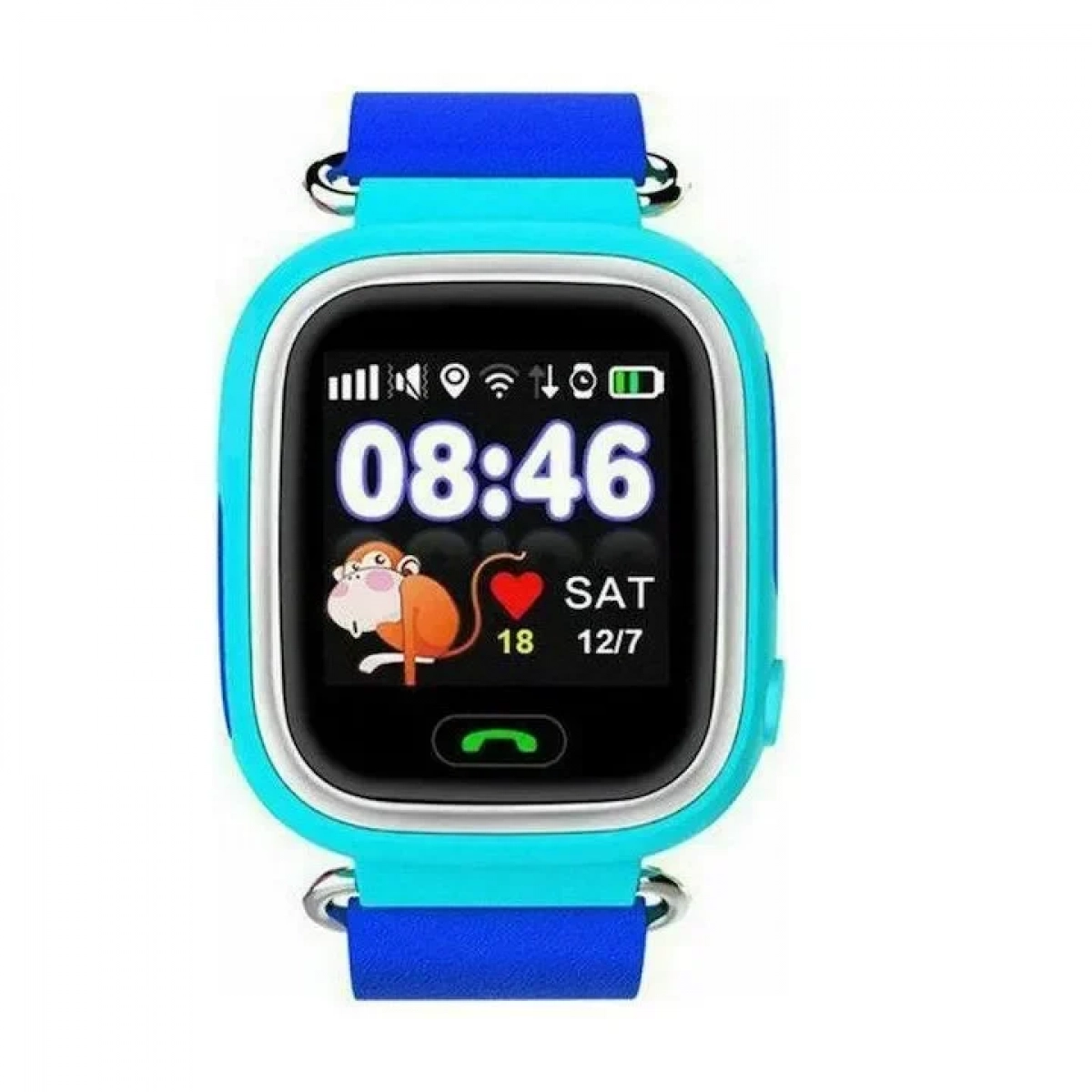 Παιδικό Smartwatch με GPS και Καουτσούκ/Πλαστικό Λουράκι Μπλε Q90