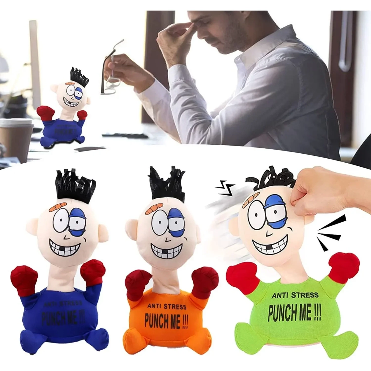 Κούκλα Anti-Stress Punch Me Πράσινη