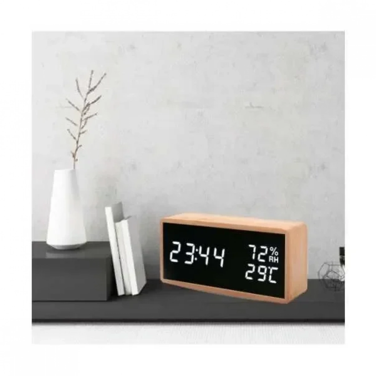Επιτραπέζιο Ψηφιακό Ρολόι Bamboo Clock