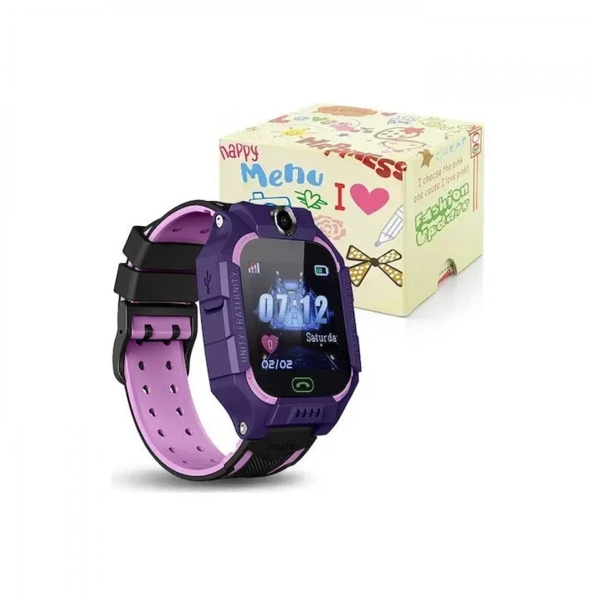 Παιδικό Smartwatch με Καουτσούκ/Πλαστικό Λουράκι Μωβ Q19 118401319/purple