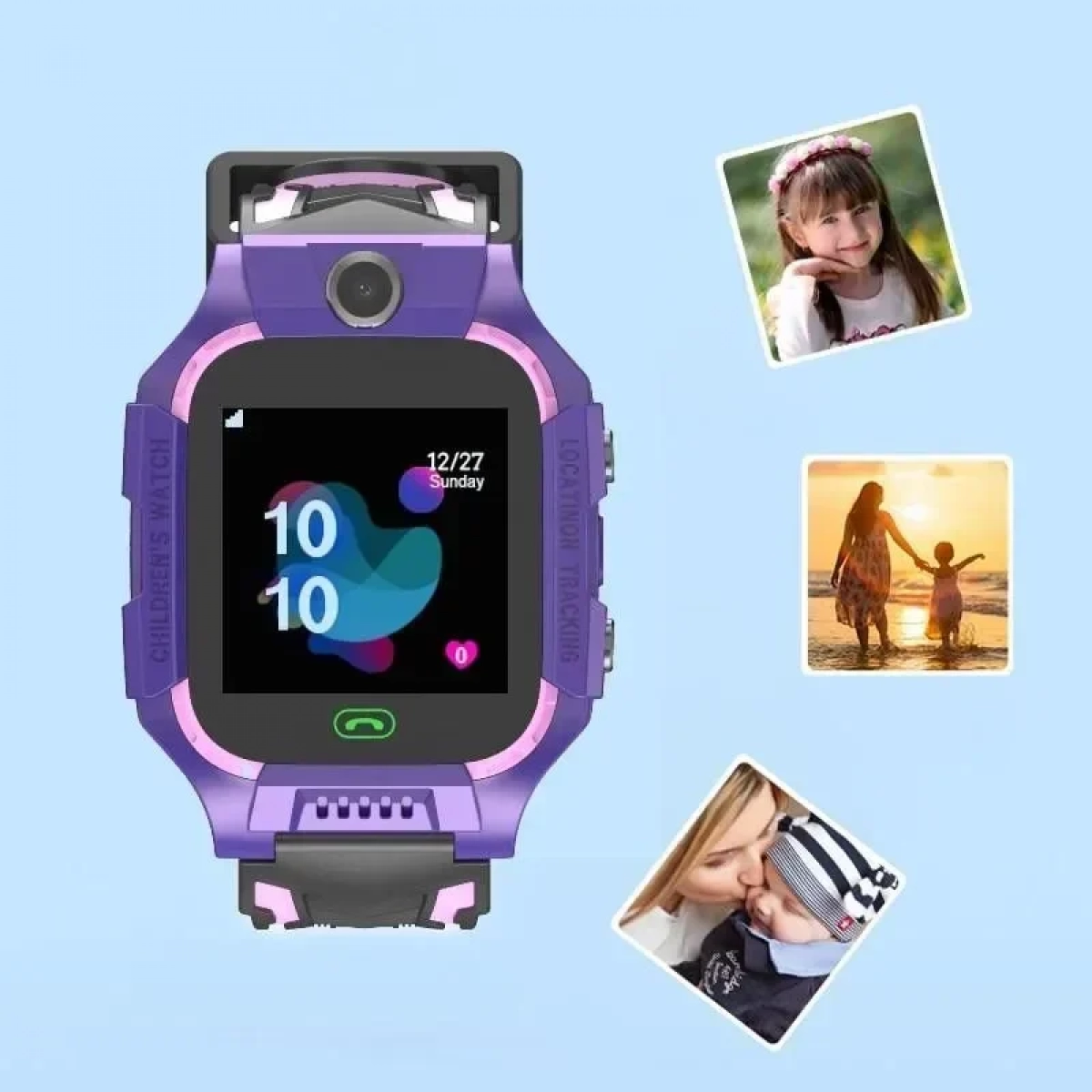 Παιδικό Smartwatch με Καουτσούκ/Πλαστικό Λουράκι Μωβ Q19 118401319/purple
