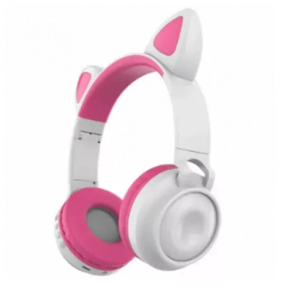 Ασύρματα Ακουστικά Bluetooth Cat Ears ZW028 - Λευκό/Ροζ