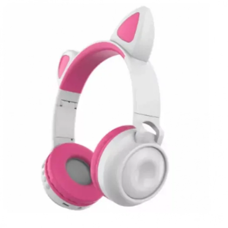 Ασύρματα Ακουστικά Bluetooth Cat Ears ZW028 - Λευκό/Ροζ