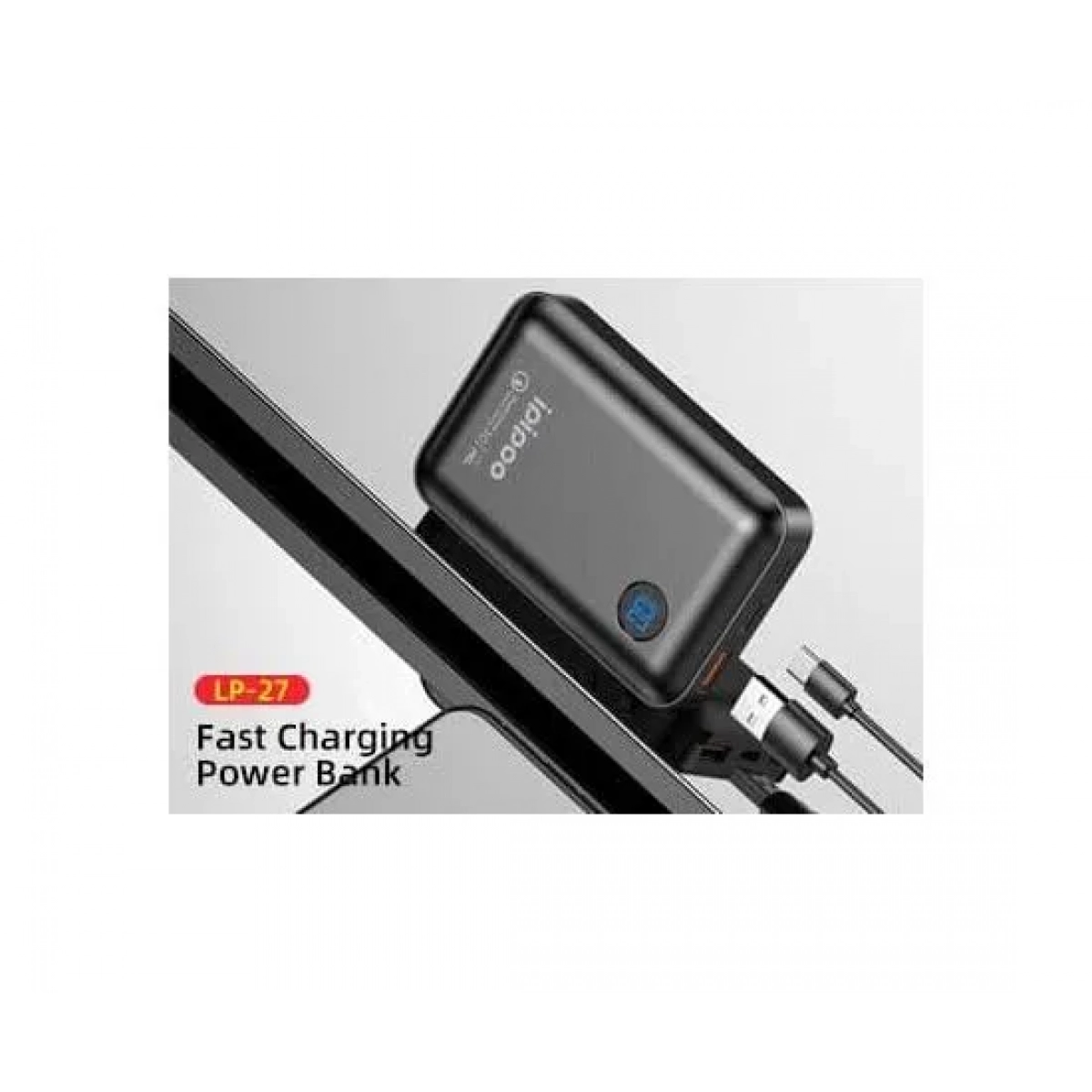 Ipipoo LP-27 Power Bank με Οθόνη Μέτρησης Μπαταρίας & Fast Charging 18W QC3.0 10000mAh Μαύρο - Image 2