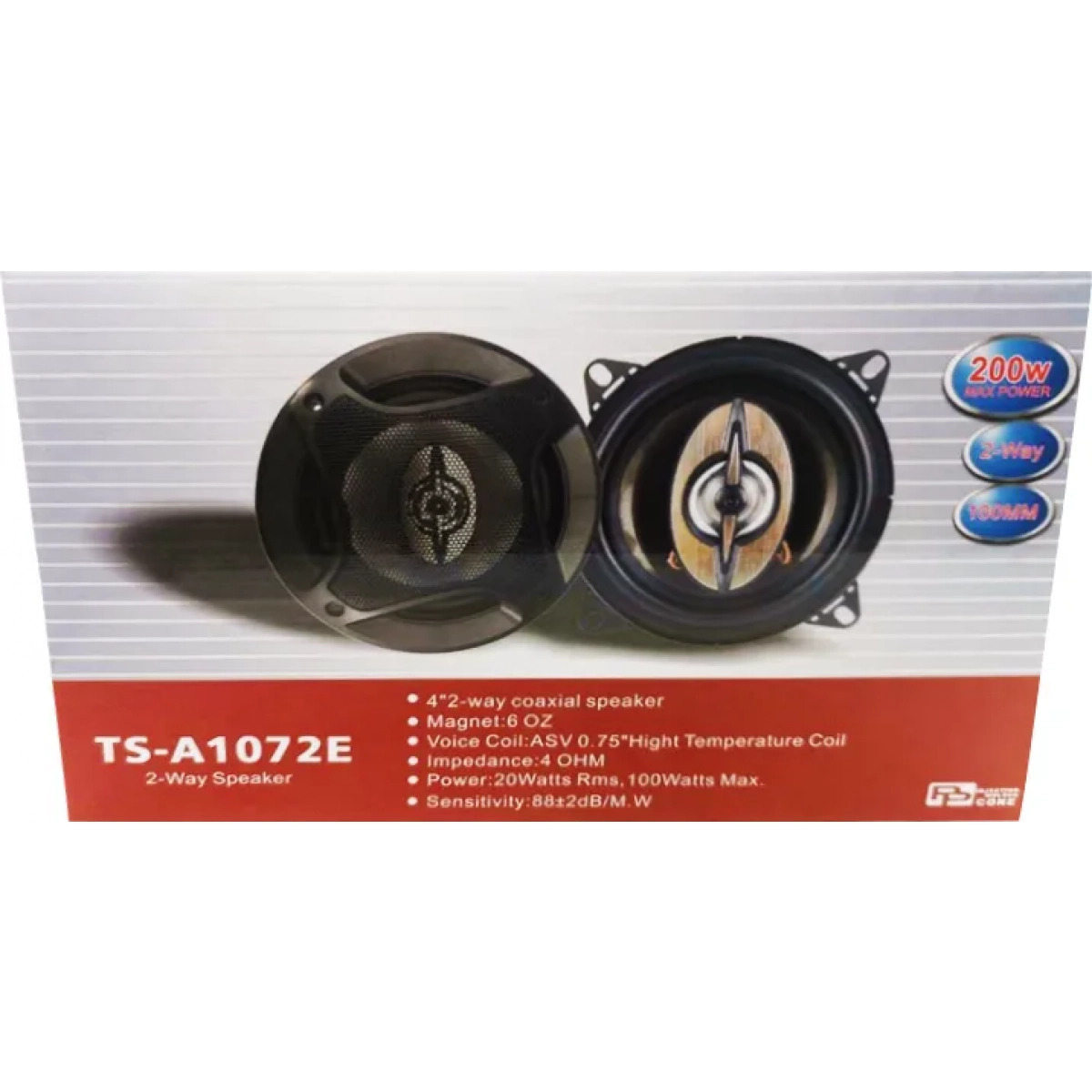 Ηχεία αυτοκινήτου 2Χ - 4x2way - 100mm - 200W - TS-A1072E - Image 2