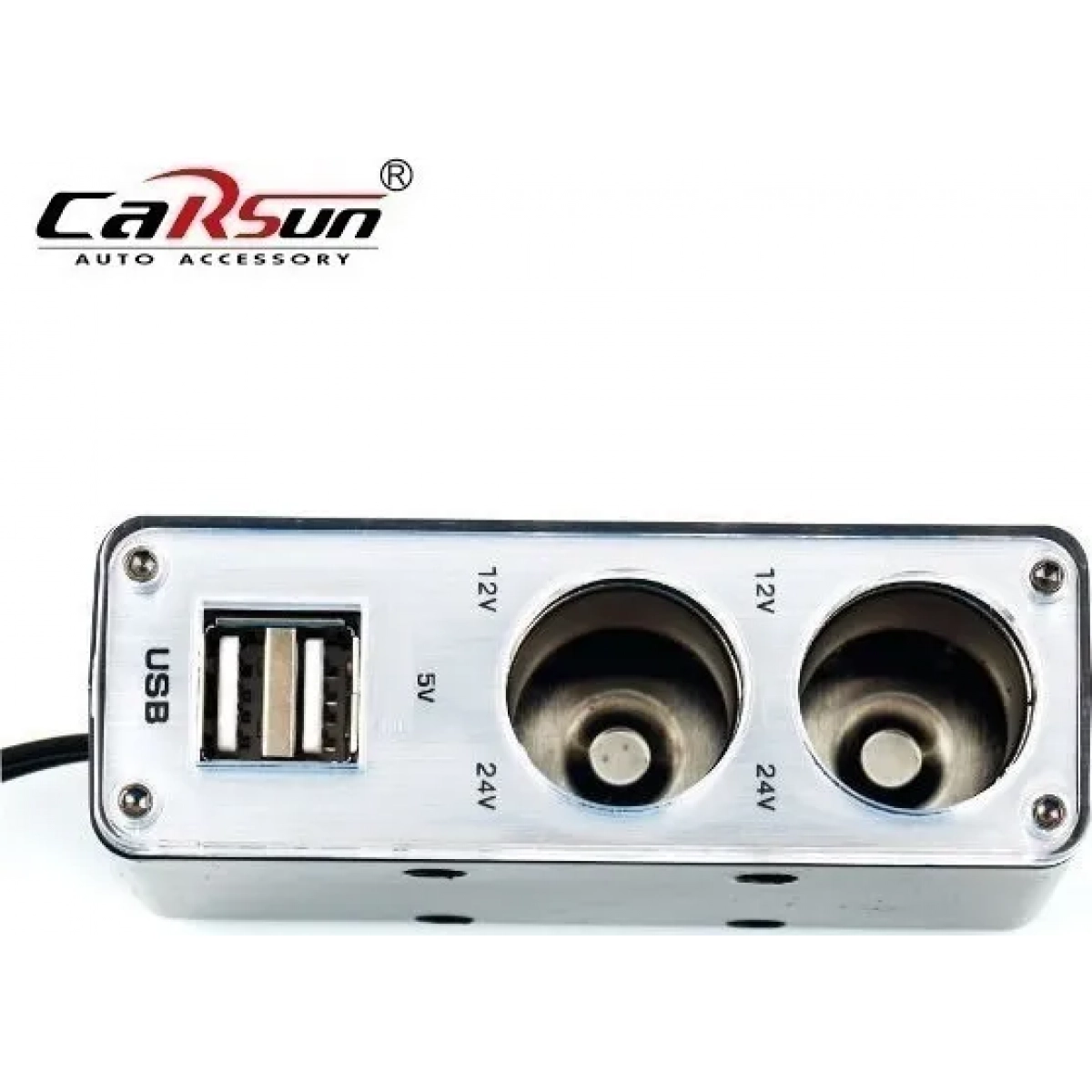 Φορτιστής Αυτοκινήτου C1200 με Θύρες: 2xUSB 2xΑναπτήρα - Image 4