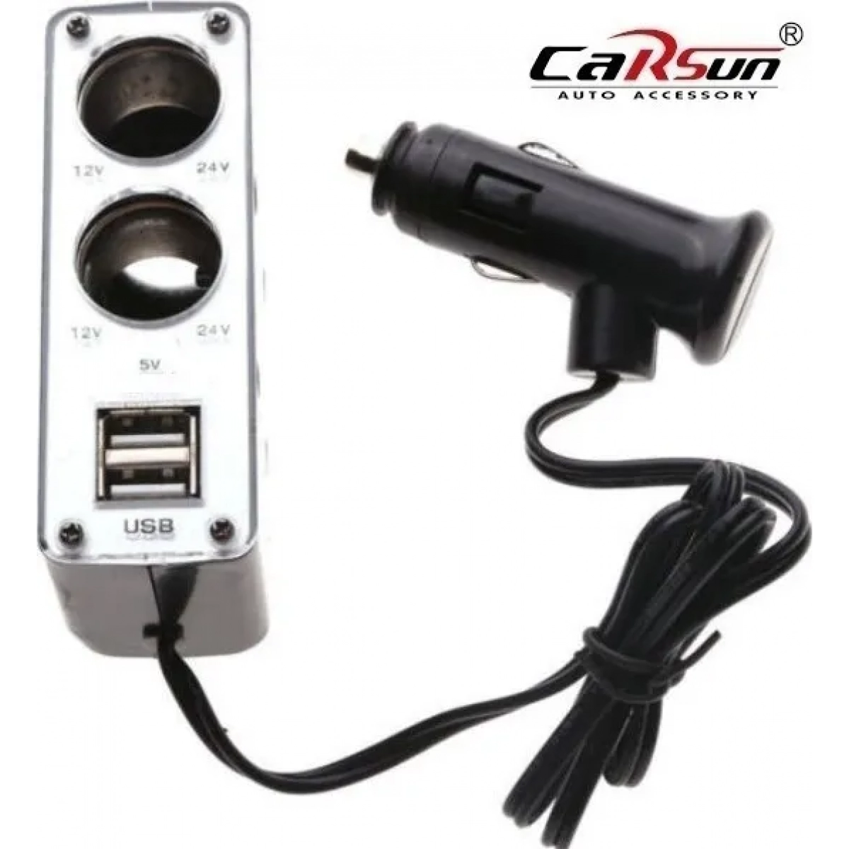 Φορτιστής Αυτοκινήτου C1200 με Θύρες: 2xUSB 2xΑναπτήρα - Image 6
