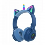 Unicorn STN-27 Ασύρματα Bluetooth Over Ear Ακουστικά Μπλε
