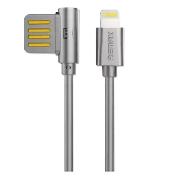 Remax Angle (90°) / Regular USB to Lightning Cable Γκρι 1m (Rayen)