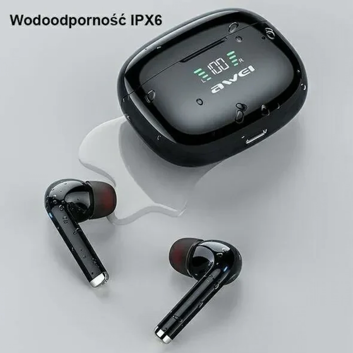 Awei TWS TA8 Earbud Bluetooth Handsfree Μαύρο