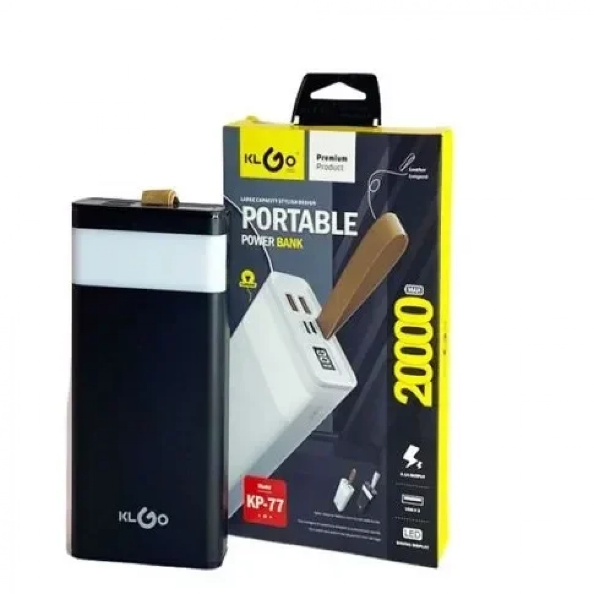 KLGO Power Bank KP-77 20000mAh Μαύρο