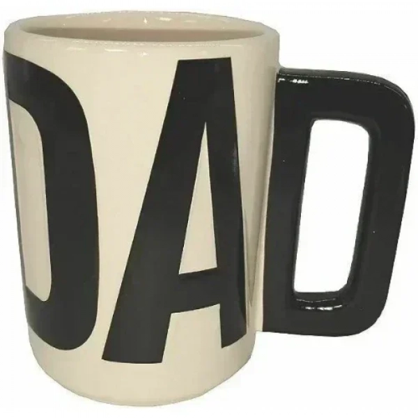 3D Dad Κούπα Κεραμική Μαύρη