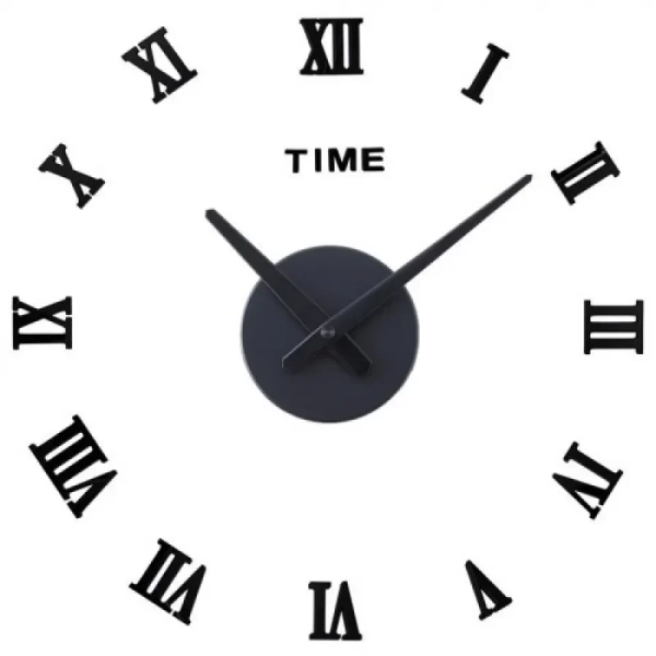 3D Ρολόι Τοίχου Roman Numbers DIY Μικρό (50 - 70cm) - Black