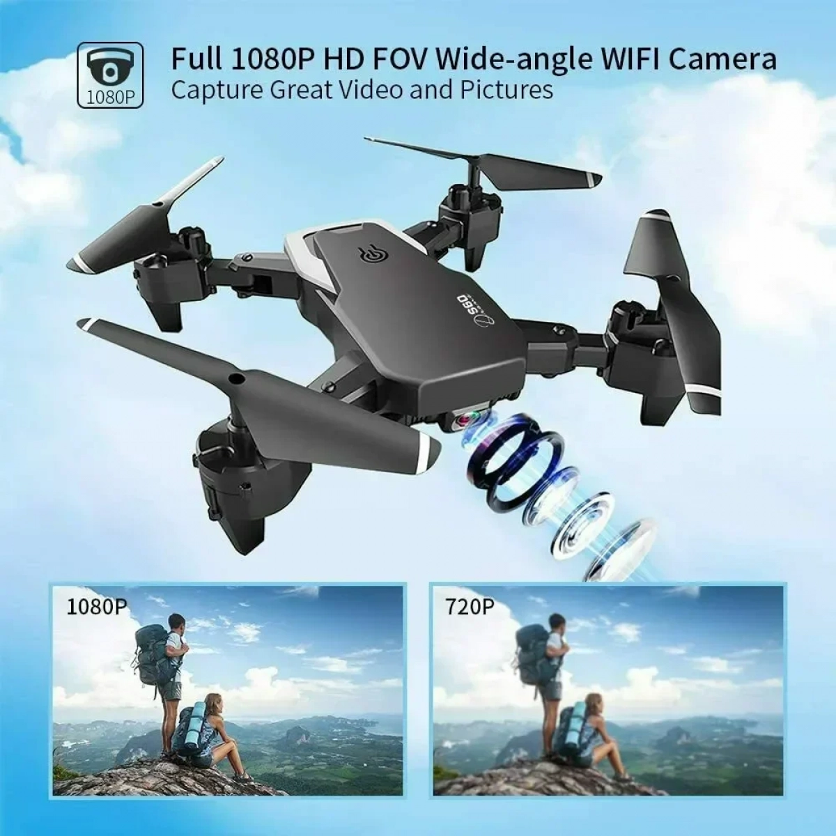 S60 Drone 4K HD Wide Angle Dual Camera WiFi FPV RC Foldable Pro Quadcopter - Image 5