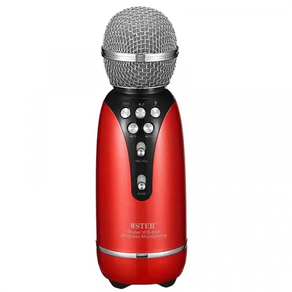 WSTER Ασύρματο Μικρόφωνο Karaoke WS-899 σε Κόκκινο Χρώμα