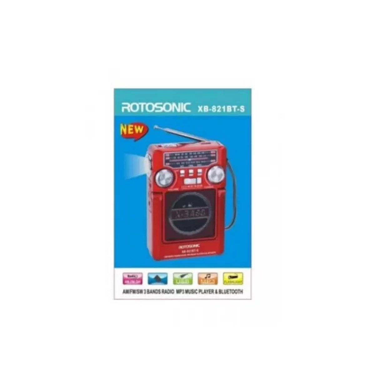 Waxiba XB-821BT Retro Επιτραπέζιο Ραδιόφωνο Ηλιακό με Bluetooth και USB Κόκκινο