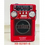 Waxiba XB-821BT Retro Επιτραπέζιο Ραδιόφωνο Ηλιακό με Bluetooth και USB Κόκκινο