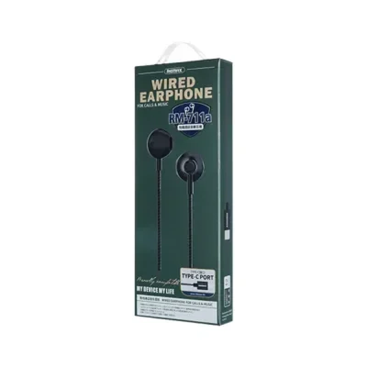 Remax RM-711i In-ear Handsfree με Βύσμα USB-C Μαύρο