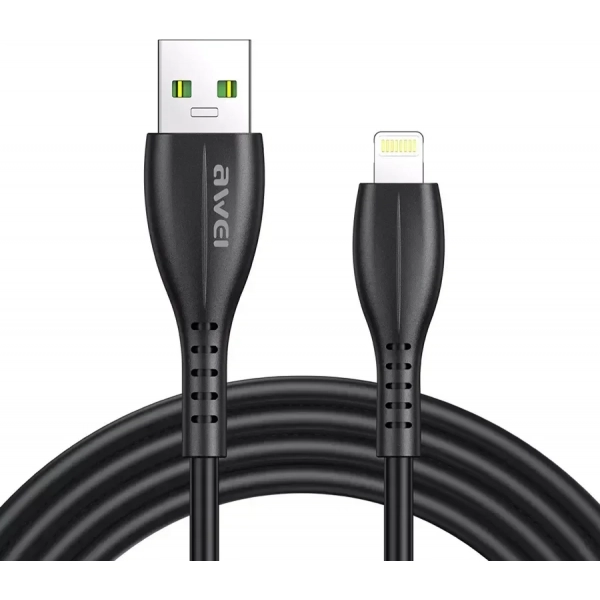 Awei USB to Lightning Cable Μαύρο 1m (AW-CL-115L)