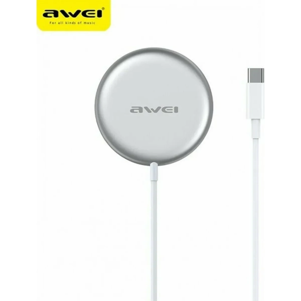 Awei Ασύρματος Φορτιστής (Qi Pad) 15W Λευκός (W10)