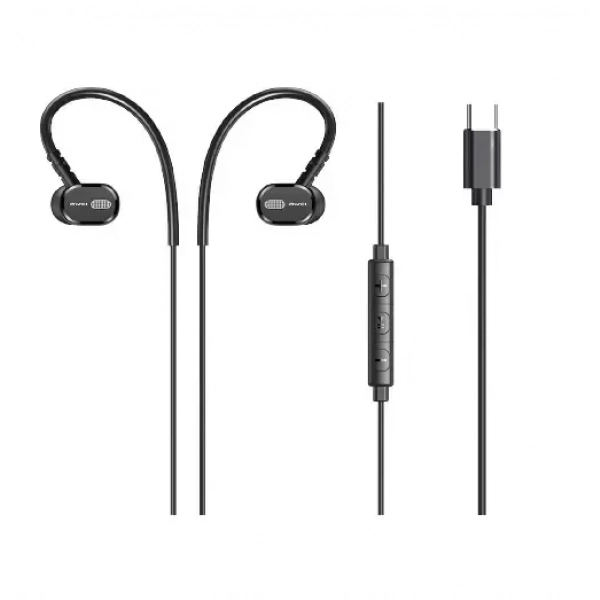 Awei TC-6 In-ear Handsfree με Βύσμα USB-C Μαύρο