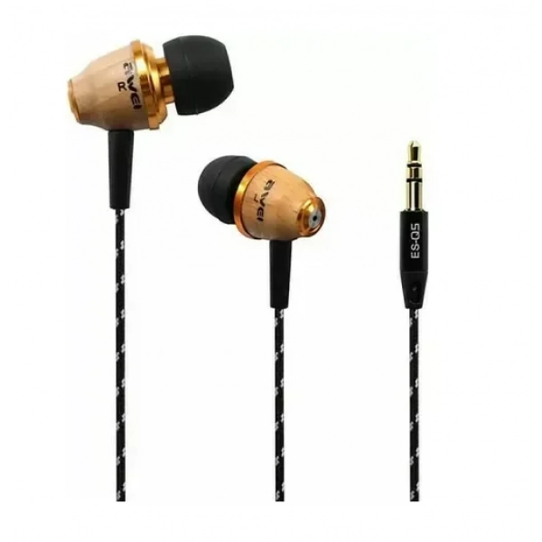 Awei ES-Q5 In-ear Handsfree με Βύσμα 3.5mm Καφέ