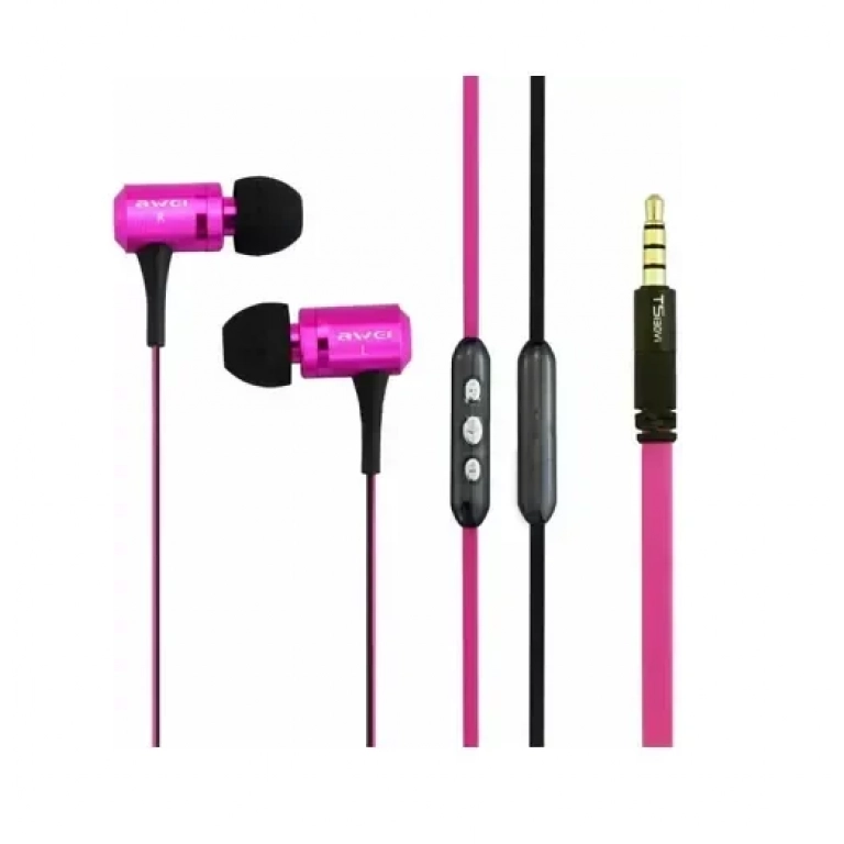 Awei S80vi In-ear Handsfree με Βύσμα 3.5mm Ροζ