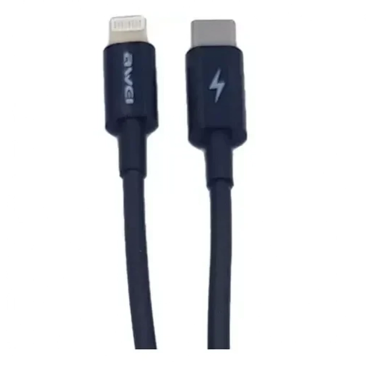 Awei CL-68 USB 2.0 Cable USB-C male - Lightning Μαύρο 1m