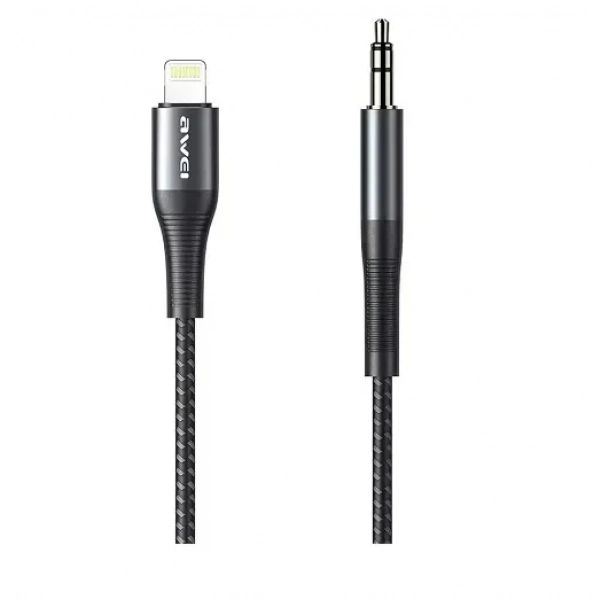 Awei CL-116L USB 2.0 Cable USB-C male - 3.5mm male Μαύρο 1m