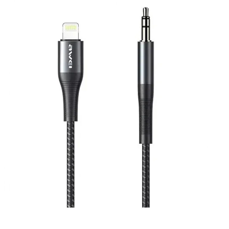 Awei CL-116L USB 2.0 Cable USB-C male - 3.5mm male Μαύρο 1m