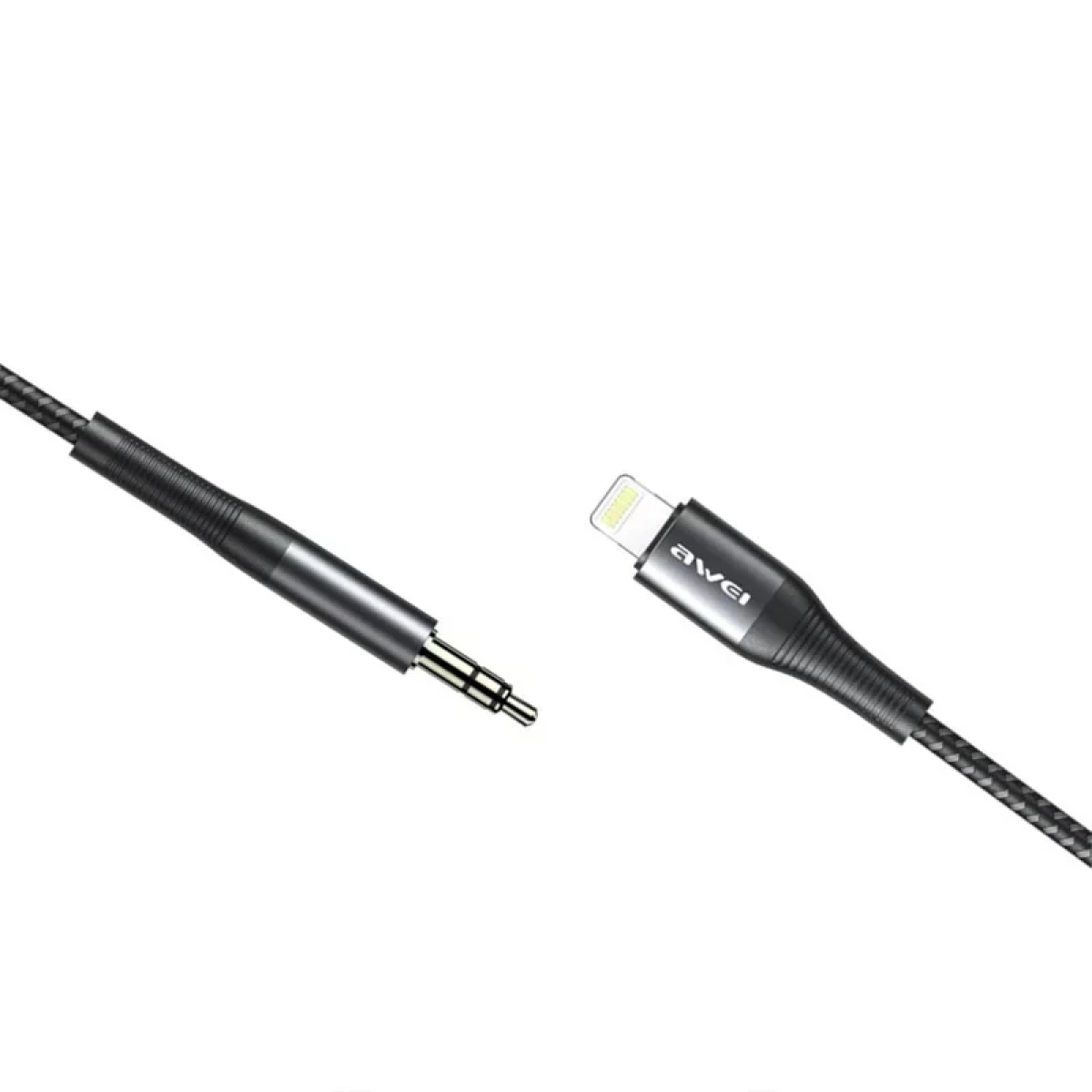 Awei CL-116L Braided 3.5mm to Lightning Cable Μαύρο 1m