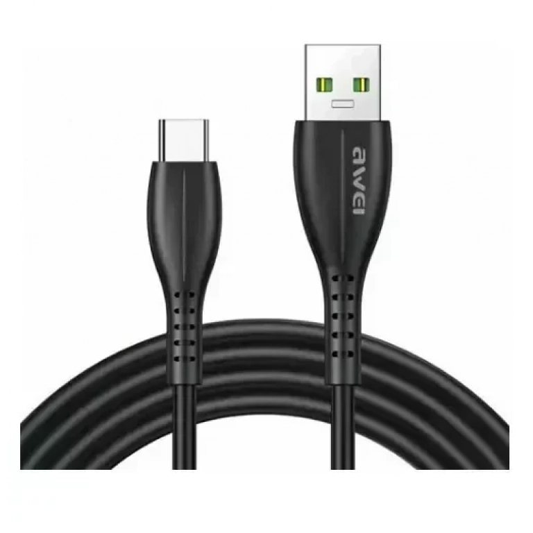 Awei CL-110T USB 2.0 Cable USB-C male - USB-A male Μαύρο 1m