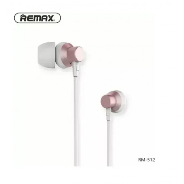 Remax RM-512 In-ear Handsfree με Βύσμα 3.5mm Ροζ
