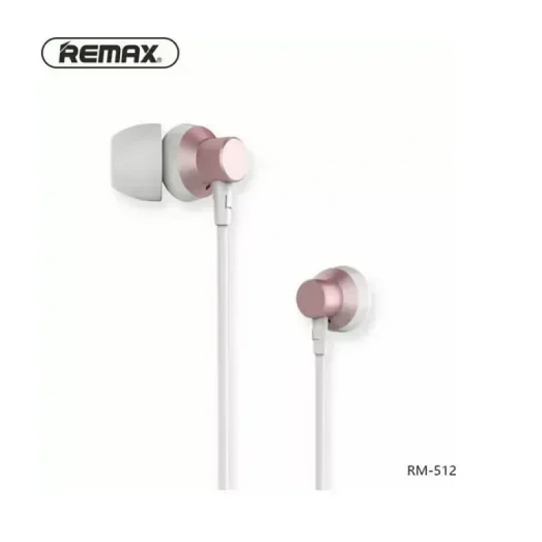Remax RM-512 In-ear Handsfree με Βύσμα 3.5mm Ροζ