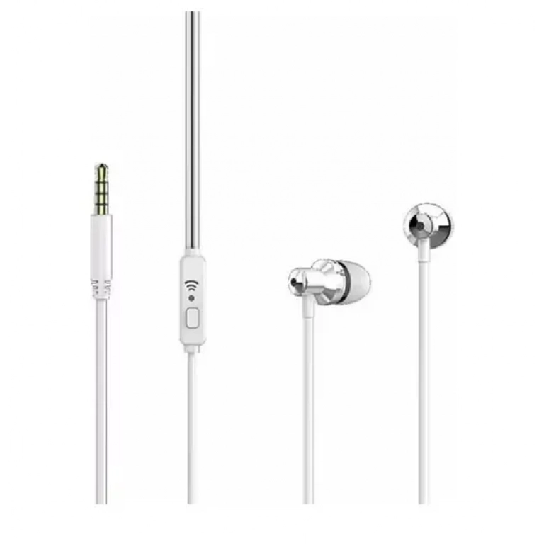 WK WI90 In-ear Handsfree με Βύσμα 3.5mm Λευκό