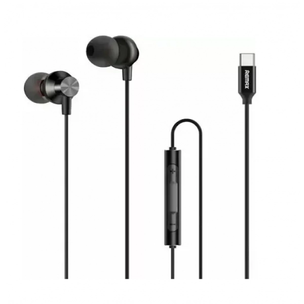 Remax RM-560 In-ear Handsfree με Βύσμα USB-C Μαύρο