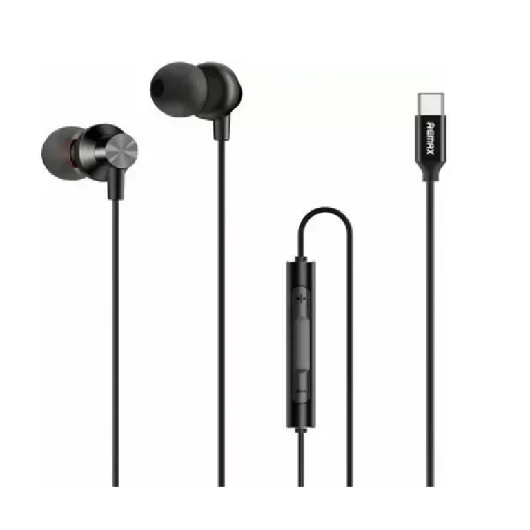 Remax RM-560 In-ear Handsfree με Βύσμα USB-C Μαύρο