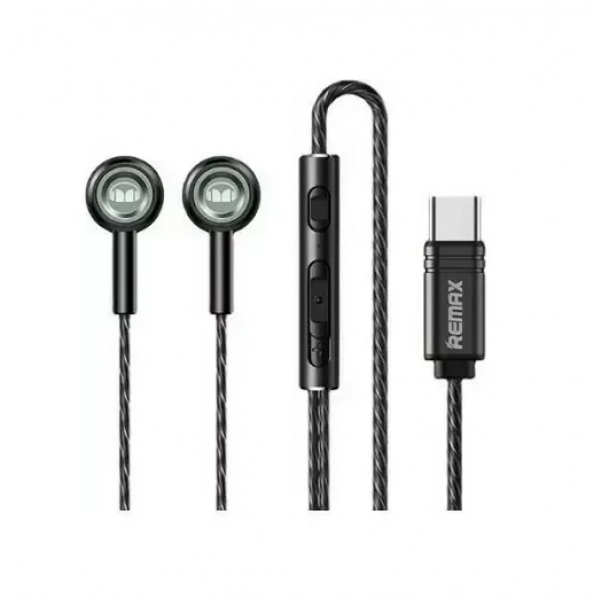 Remax RM-598A In-ear Handsfree με Βύσμα USB-C Μαύρο
