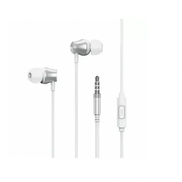 Remax RM-202 Earbuds Handsfree με Βύσμα 3.5mm Ασημί