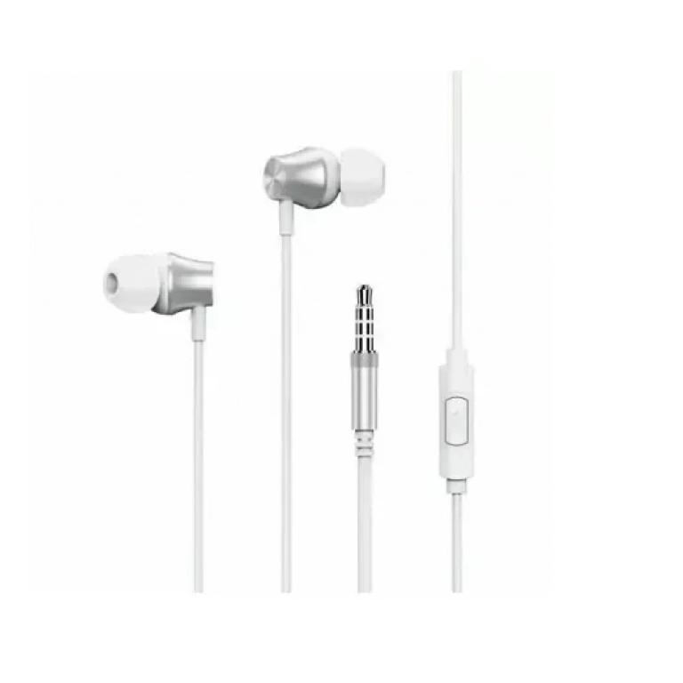 Remax RM-202 Earbuds Handsfree με Βύσμα 3.5mm Ασημί